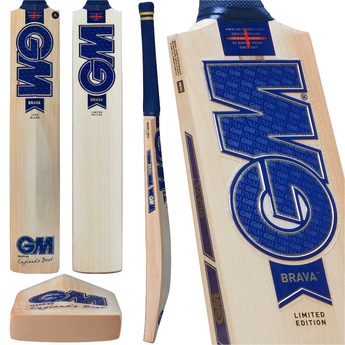 GM Brava L555 Cricket Bat — Prime English Willow · SH Senior Full Size · DXM · ToeTek · GMNow 